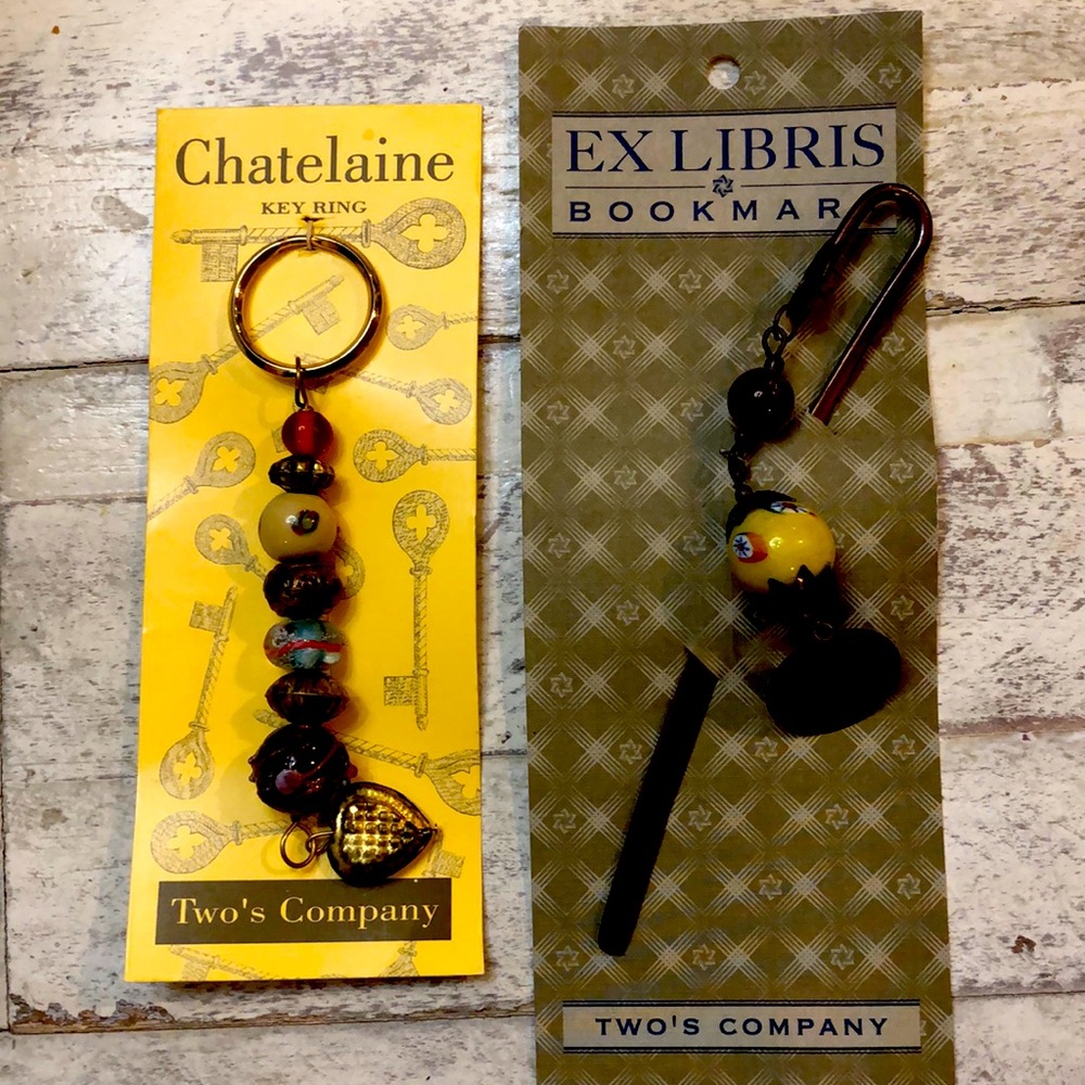 NWT TWO’S COMPANY KEY RING& BOOKMARK!